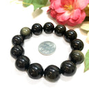 Black Obsidian Round Bead Bracelet