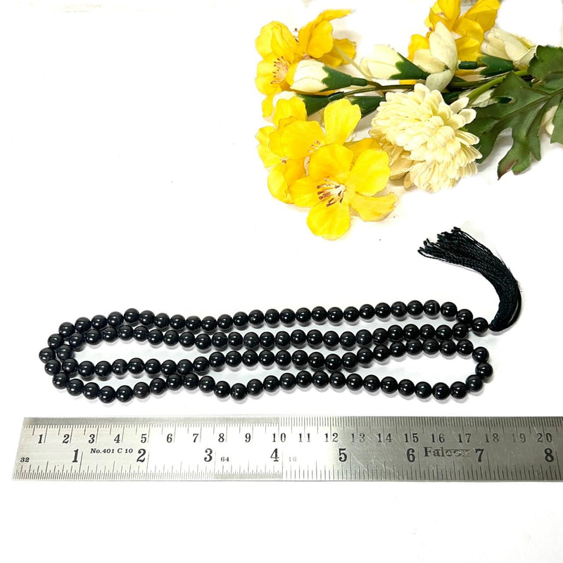 Black Obsidian Round Beads Jaap Mala (Energetic Protection)