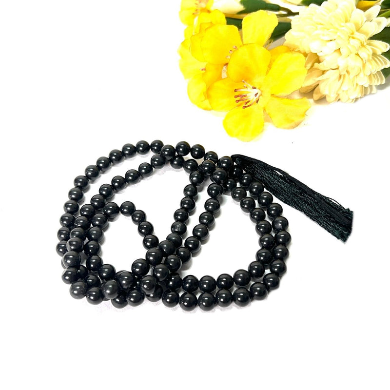 Black Obsidian Round Beads Jaap Mala (Energetic Protection)