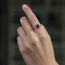 Black Obsidian Adjustable Ring in Silver (1 pc)