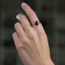 Black Obsidian Adjustable Ring in Silver (1 pc)