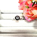 Black Obsidian Adjustable Ring in Silver (1 pc)