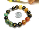 Om Mani Seven Chakra Round Bead Bracelet (Spiritual Balance)
