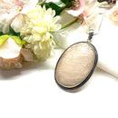 Orange Selenite Premium Pendants in Silver