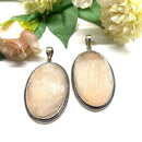 Orange Selenite Premium Pendants in Silver