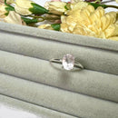 Rose Quartz Adjustable Ring in Silver (for Love and Romance)