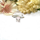 Rose Quartz Adjustable Ring in Silver (for Love and Romance)