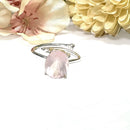 Rose Quartz Adjustable Ring in Silver (for Love and Romance)
