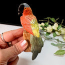 Crystal Parrots on Tall Crystal Logs