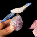 Small Crystal Birds / Parrots on Amethyst Druzy from Brazil