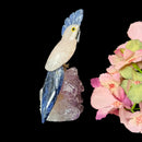 Small Crystal Birds / Parrots on Amethyst Druzy from Brazil