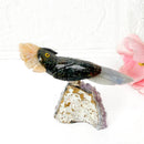 Small Crystal Birds / Parrots on Amethyst Druzy from Brazil