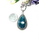 Blue Apatite Silver Pendant Premium Collection (Help in Weight Loss)