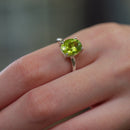 Peridot Adjustable Ring in Silver