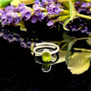 Peridot Adjustable Ring in Silver