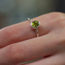 Peridot Adjustable Ring in Silver