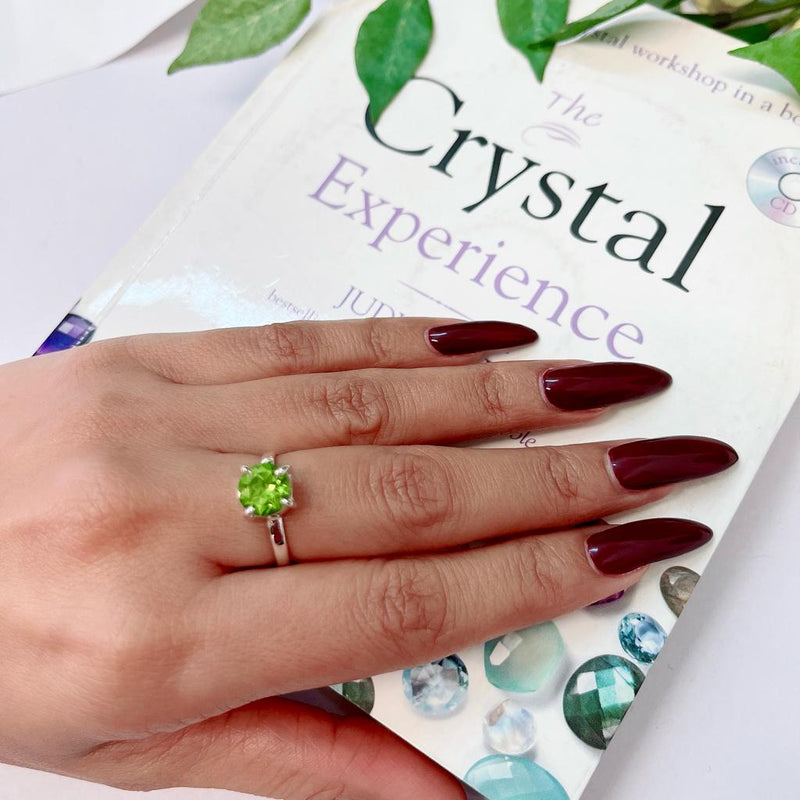 Peridot Adjustable Ring in Silver