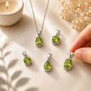 Peridot silver pendant by Talk to Crystals featuring natural healing gemstone jewellery for abundance, prosperity, personal growth, confidence, heart chakra healing, and positive energy in India