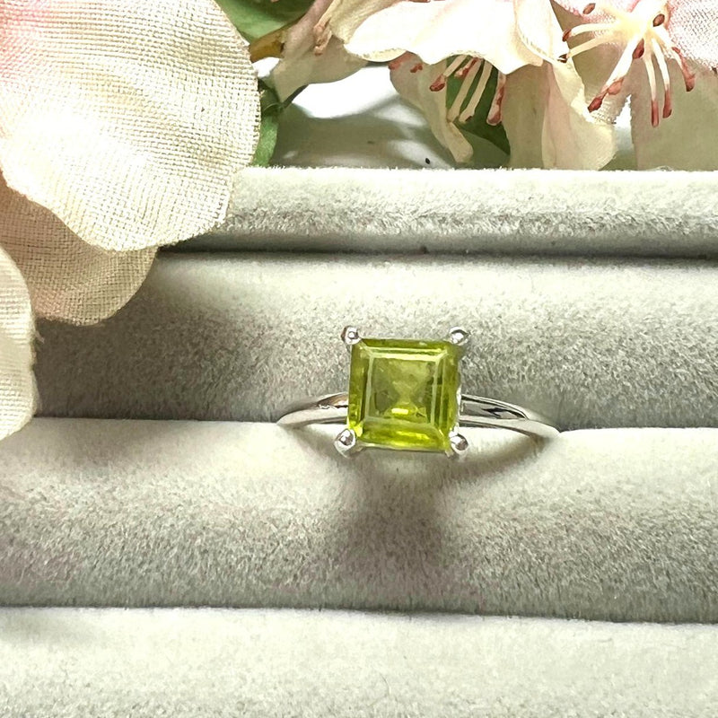 Peridot Adjustable Ring in Silver