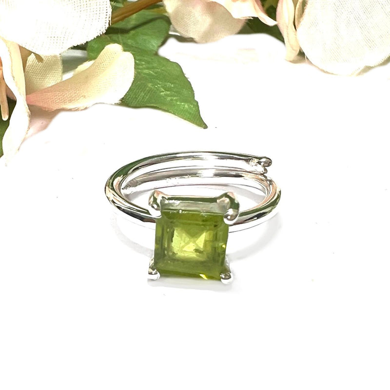 Peridot Adjustable Ring in Silver