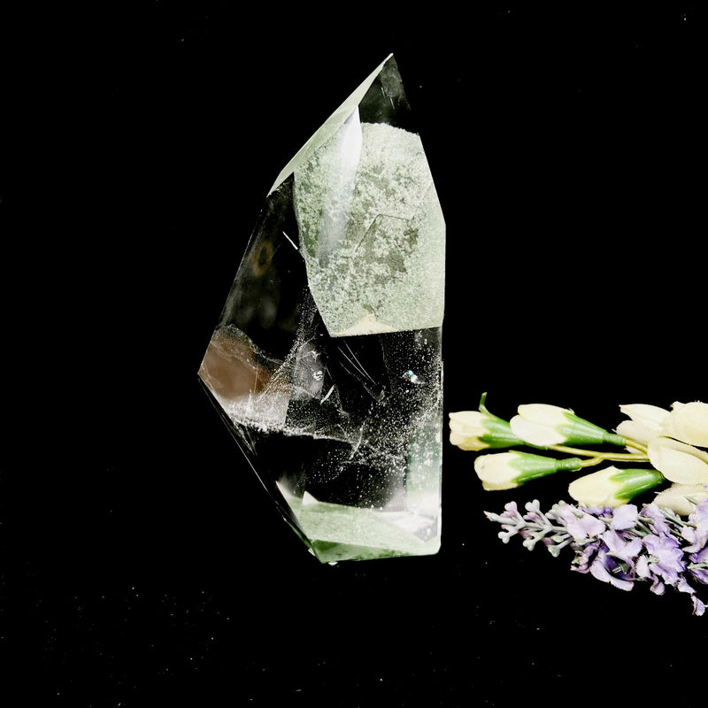 Green Phantom Quartz Free Form with Chlorite