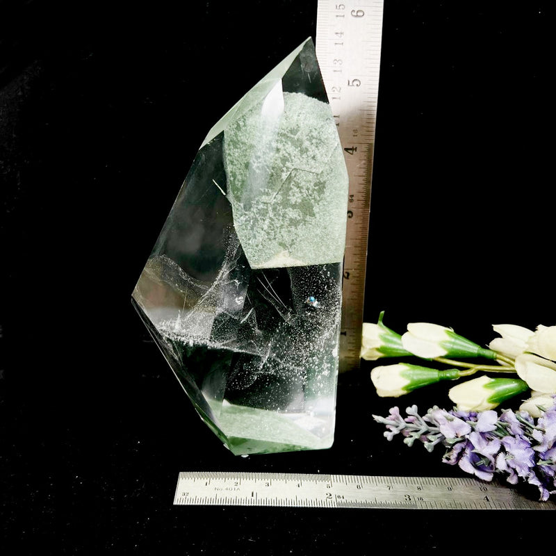 Green Phantom Quartz Free Form with Chlorite