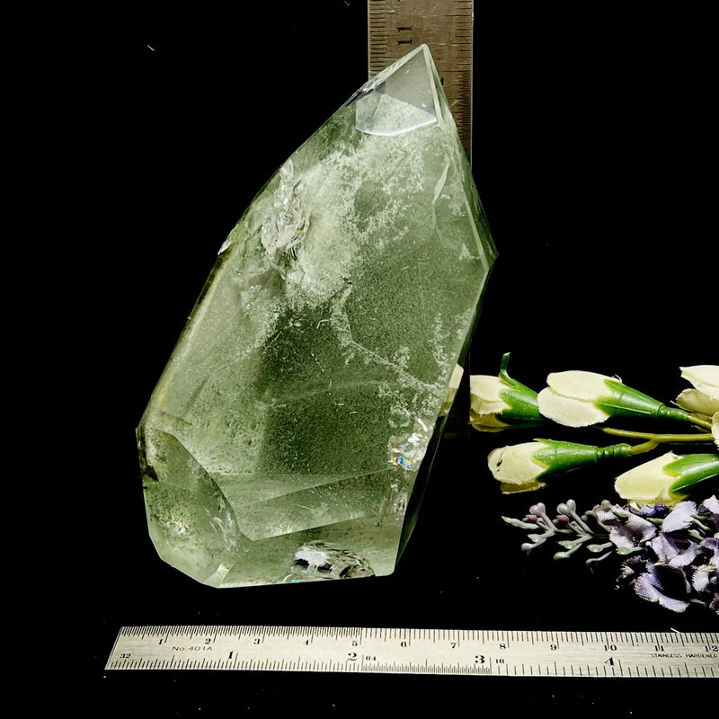 Green Phantom Quartz Free Form with Chlorite