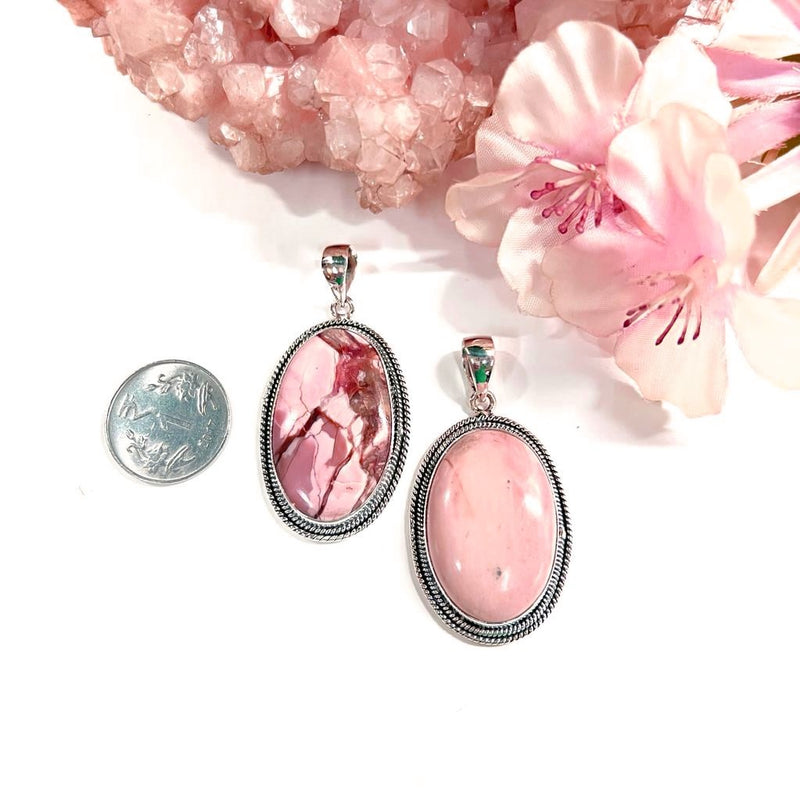Pink Opal Premium Pendants in Silver (Emotional Healing)