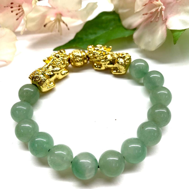 Pixiu Bracelet in Green Aventurine (Attract Abundance)
