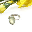 Prehnite Adjustable Ring in Silver