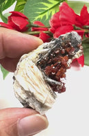 Red Vanadinite on Barite Matrix from Morocco