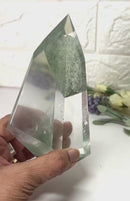 Green Phantom Quartz Free Form with Chlorite