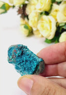 Chrysocolla on Quartz Mineral Specimen (Tentadora Mine, Peru)