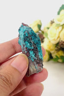 Chrysocolla on Quartz Mineral Specimen (Tentadora Mine, Peru)