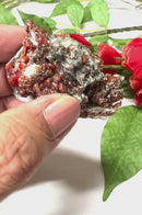 Red Vanadinite on Barite Matrix from Morocco