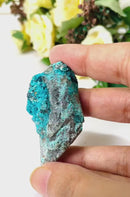 Chrysocolla on Quartz Mineral Specimen (Tentadora Mine, Peru)