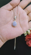 Blue Lace Agate Small Pendants in Silver (Communication)