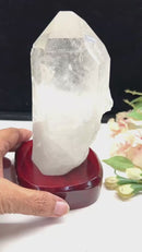 Large Lemurian Clear Quartz on Stand (Master Healers)