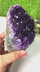 Standing Amethyst Clusters from Uruguay AAA Extra (Very dark Purple)