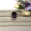 Fluorite Adjustable Rings in Silver