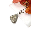 Pyrite Druzy Premium Pendants in Silver (Name & Fame)