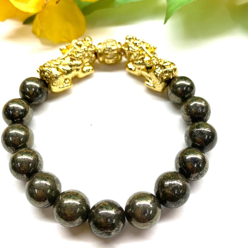Pixiu Bracelet in Pyrite (Wealth, Name and Fame)