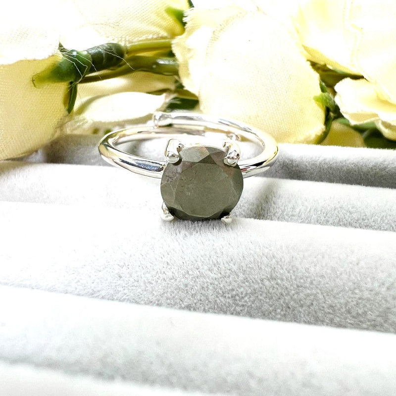 Pyrite Adjustable Ring in Silver (Wealth Manifestation)