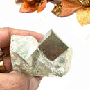 Navajun Pyrite Cube on Matrix Mineral Specimen
