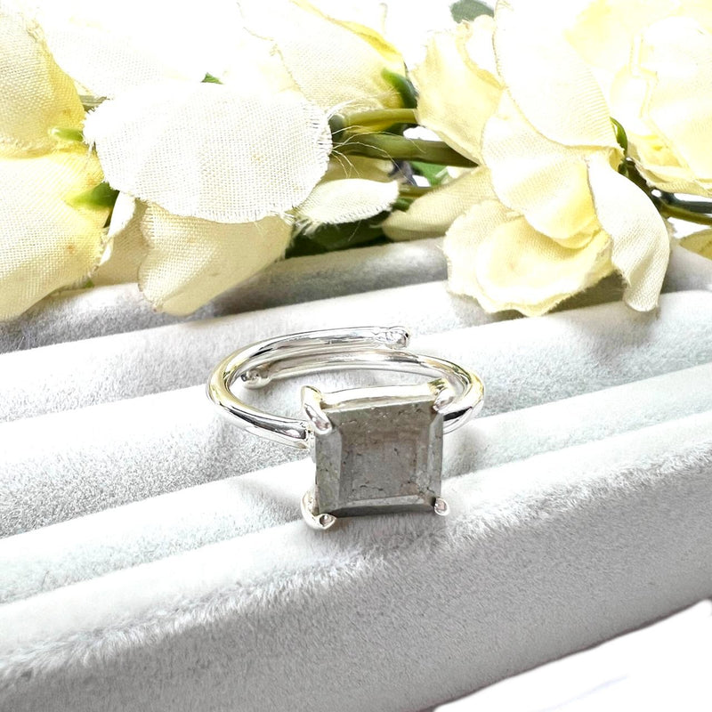 Pyrite Adjustable Ring in Silver (Wealth Manifestation)