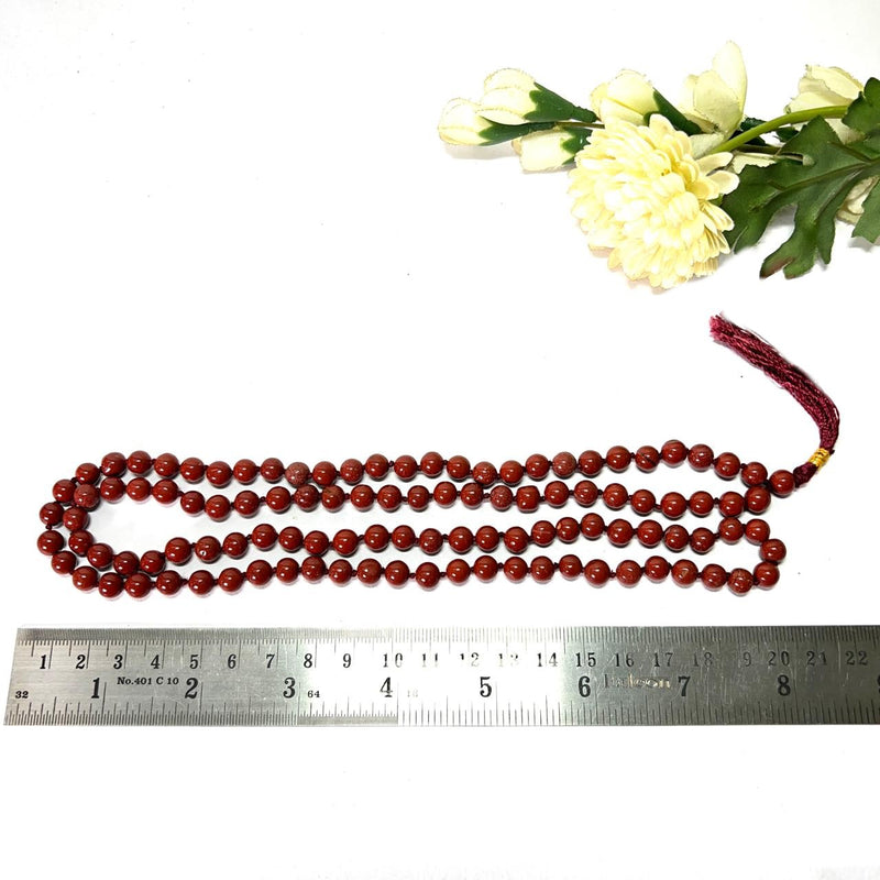 Red Jasper Round Beads Jaap Mala (Endurance & Strength)