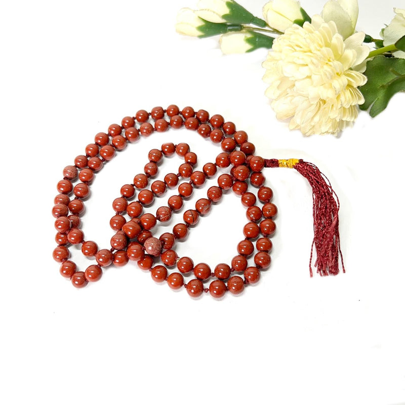 Red Jasper Round Beads Jaap Mala (Endurance & Strength)