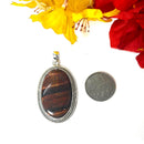 Red Tiger Eye Premium Pendant in Silver
