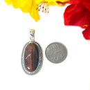 Red Tiger Eye Premium Pendant in Silver
