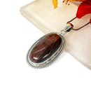Red Tiger Eye Premium Pendant in Silver